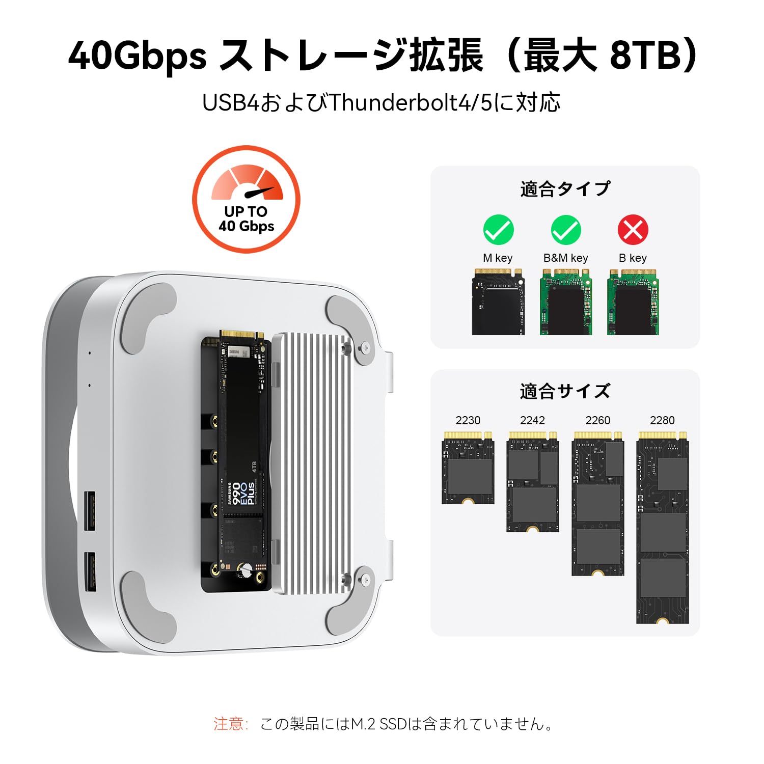 Amazon.co.jp: Qwiizlab 40Gbps Mac mini M4/M4 Pro スタンドハブ USB4