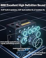 Vista 7 de Máquina de karaoke para adultos con pantalla de letras + 2 micrófonos inalámbricos, sistemas de karaoke con ajustes de graves/agudos, pantalla