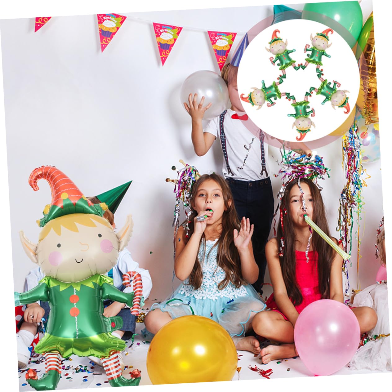 Cabilock 50pezzi Palloncini Sagomati di Natale Decorazioni Natalizie Palloncini in Lamina Articoli per Feste di Natale Decorativi Natalizi in Lamina di Alluminio