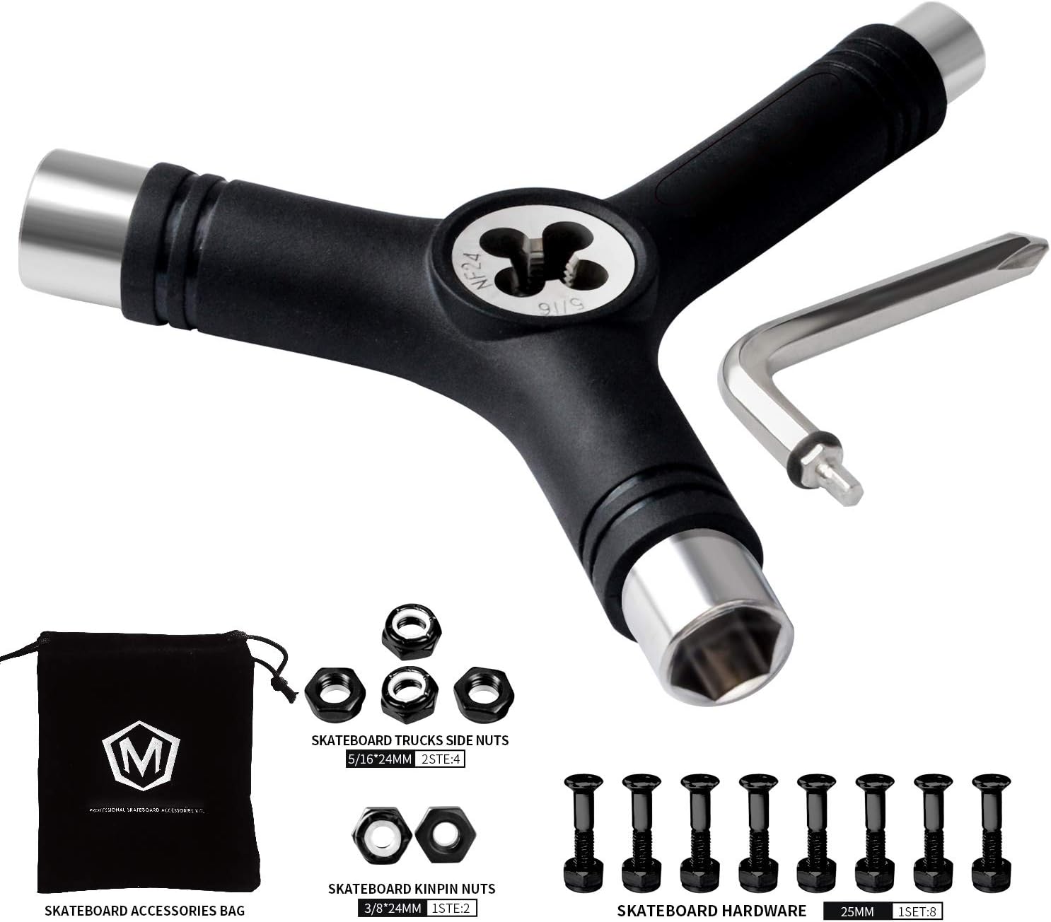 LOSENKA Skateboard Tool, T Y Skate Tool and Allen Key with