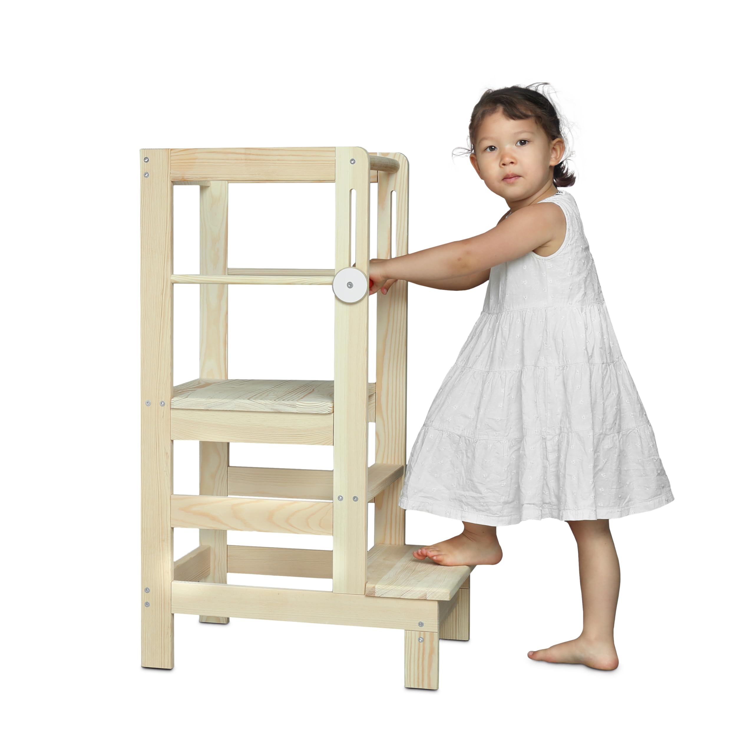 Love For Sleep Lernturm für Kinder Montessori - ab 1 Jahr Höhenverstellbar - Learning Tower aus Holz, Kinder Lernturm Stabil