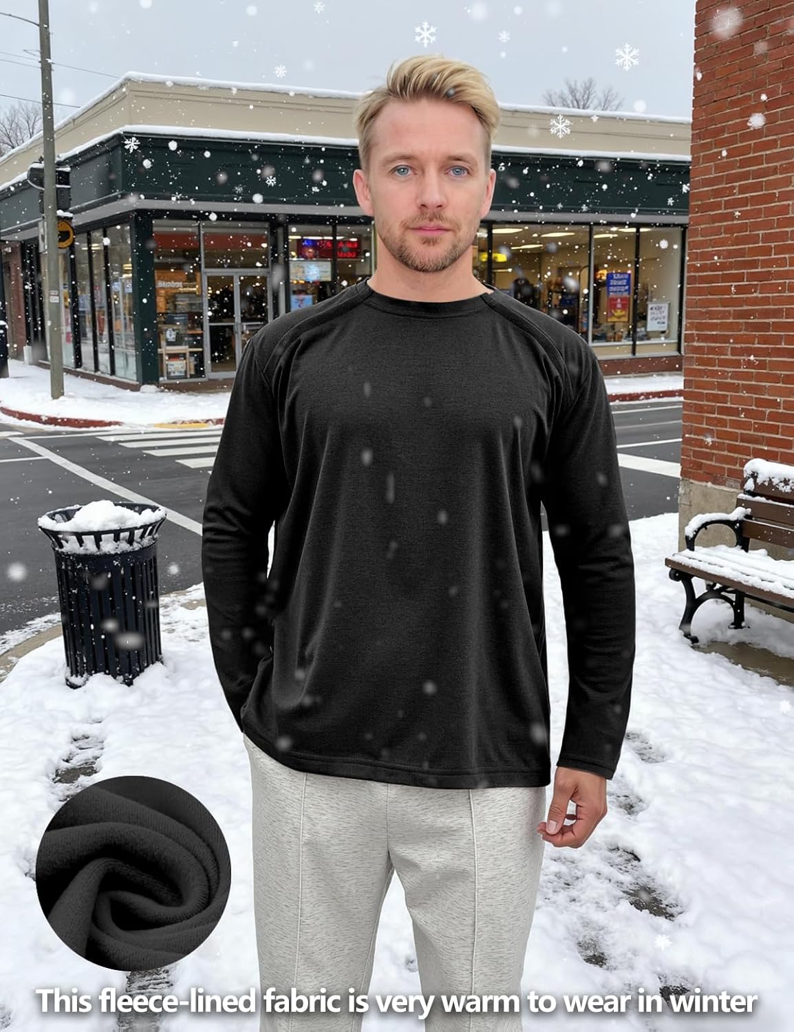 Chemo Port Thermal Shirts for Men Fleece Lined Thermal Layer Post Shoulder Surgery Recovery Shirts Chemotherapy Clothing - Image 4