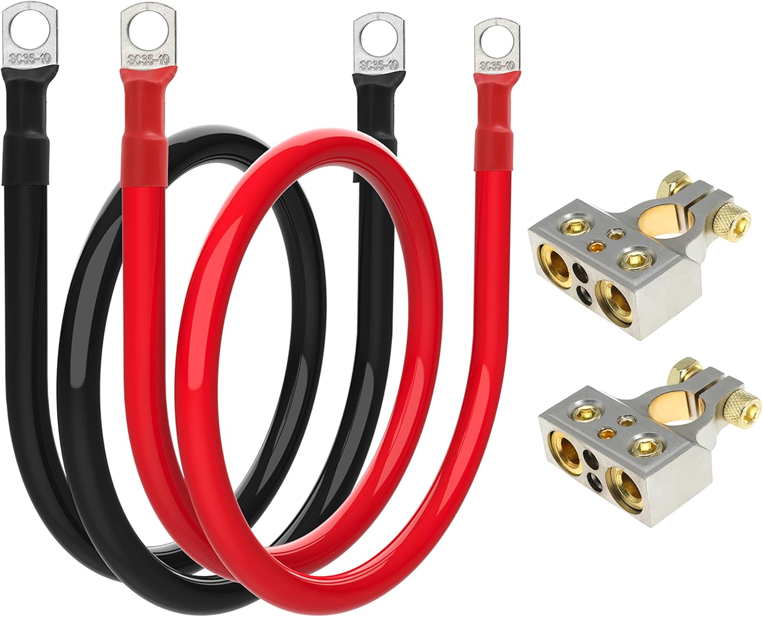 2 AWG Battery Cable 2 Gauge Battery Inverter Cables with 3/