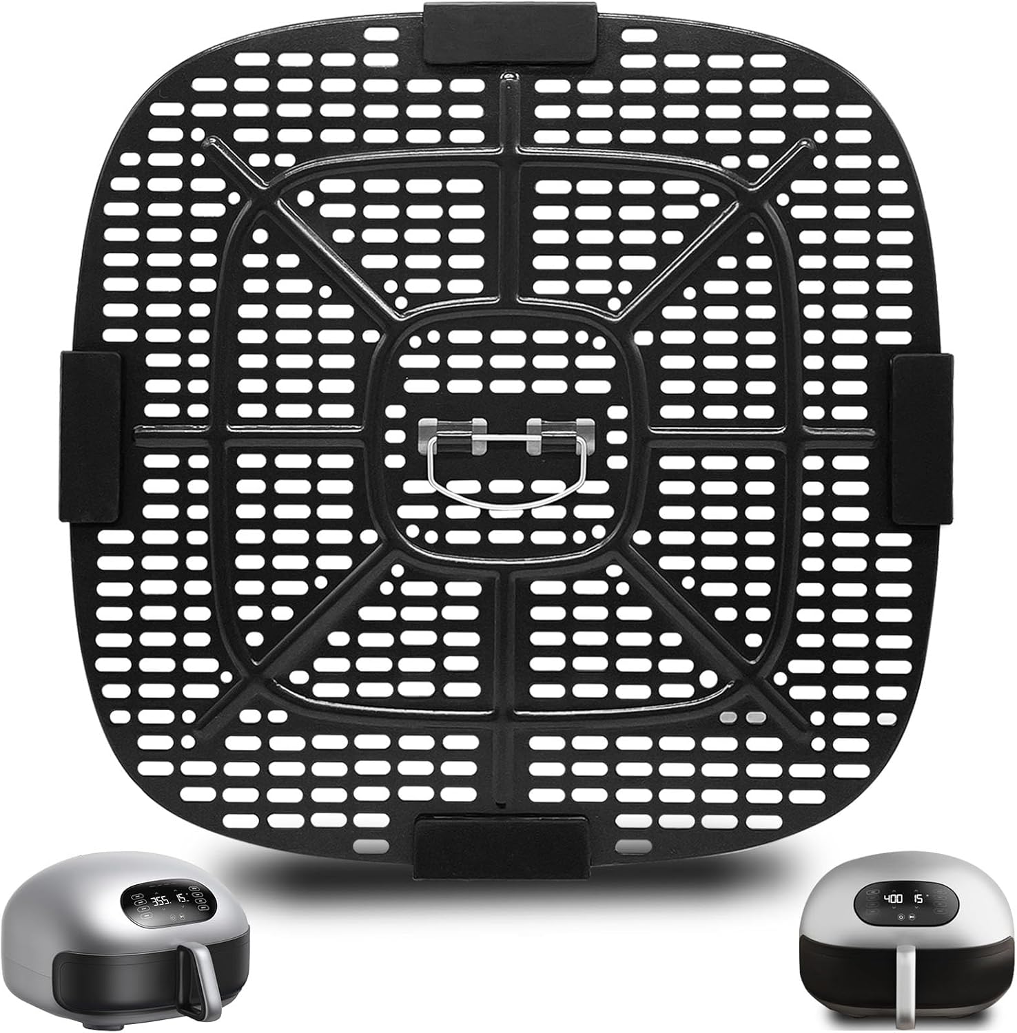 Air Fryer Replacement Parts for Typhur Dome 2 Extra Large Air Fryer with Superior Airflow, 12.2 × 12.2 IN Food Grade Air Fryer Accessories tray Rack Grill Baking Pan plate Crisper Plate