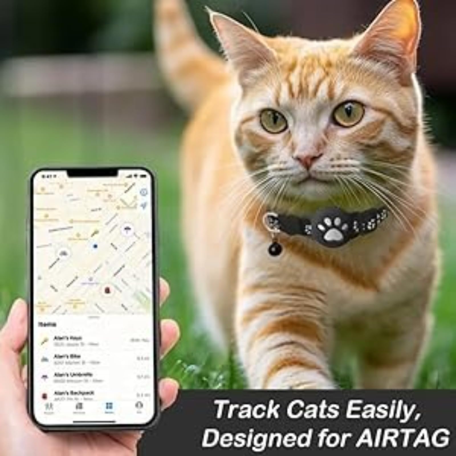 Collier GPS Chat,Traceur GPS Chat Tracker,Traceur GPS sans Carte sim,Bande réfléchissante, imperméable et résistante, avec Clochette,Convient Aussi Bien aux Chats qu'aux Chiens - 4