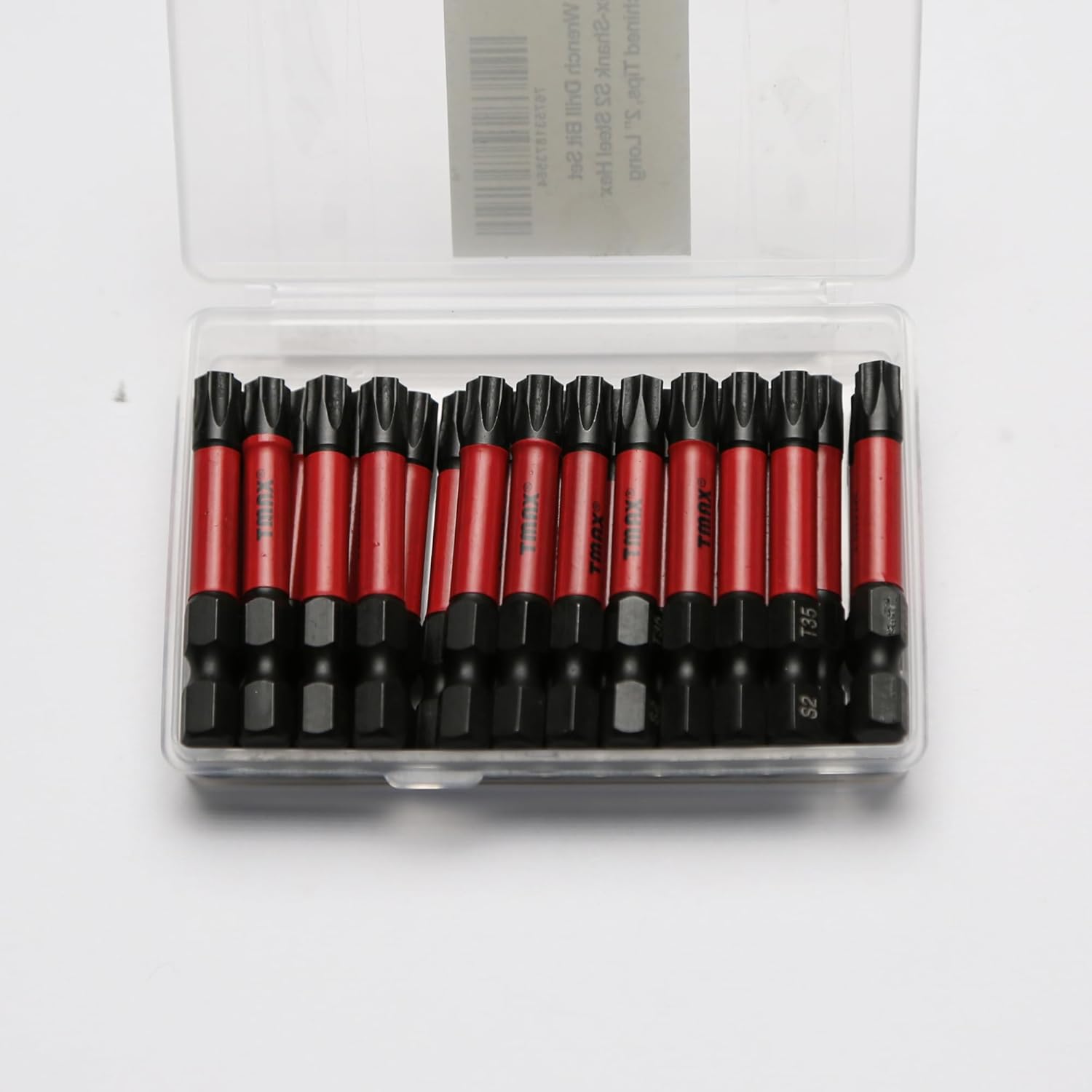 TMAX 25 pc T35 Torx Star 6 Point T-35 Black High Torque Impact Screwdriver Insert Bits Set S2 Steel Torsion Resistant, 2 Inch Long, 1/4 Inch Hex Shank with Quick Release Slot