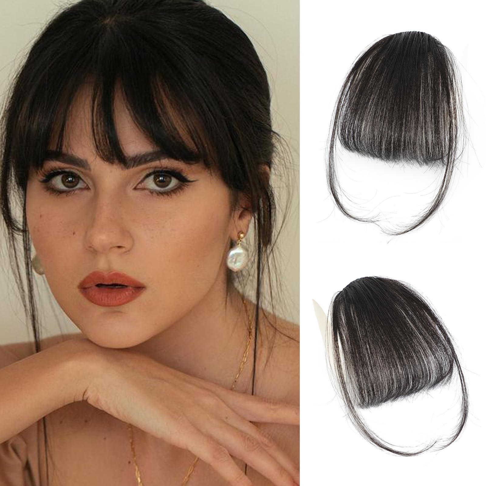 Amazon.com : YBYMCAI Clip In Bangs-Real Human Hair Bangs 