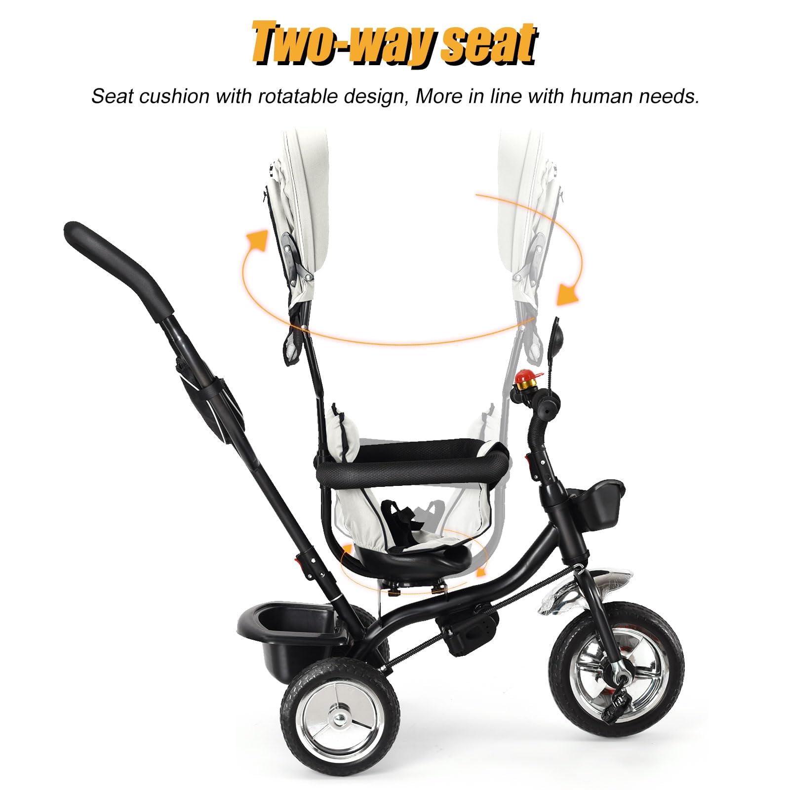 Tricycle bébé évolutif 2en1 LIONELO Kori - Poussette - Siège réversible