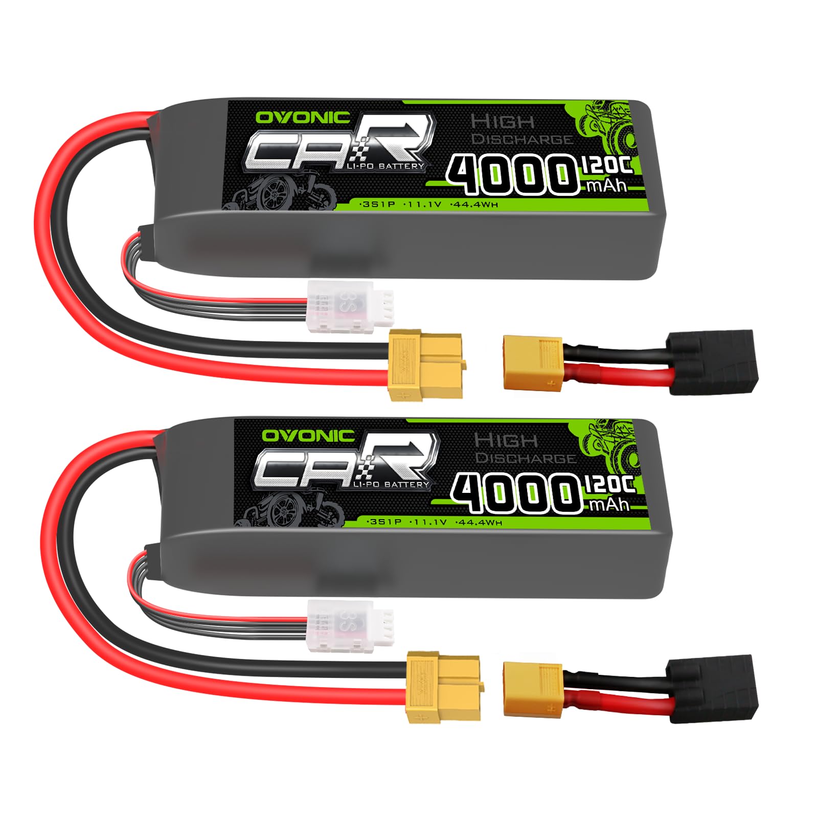 OVONIC 11 1V 3S LiPo Battery 4000mAh 120C with TRA Plug for RC Car RC Truck Airplane Helicopter