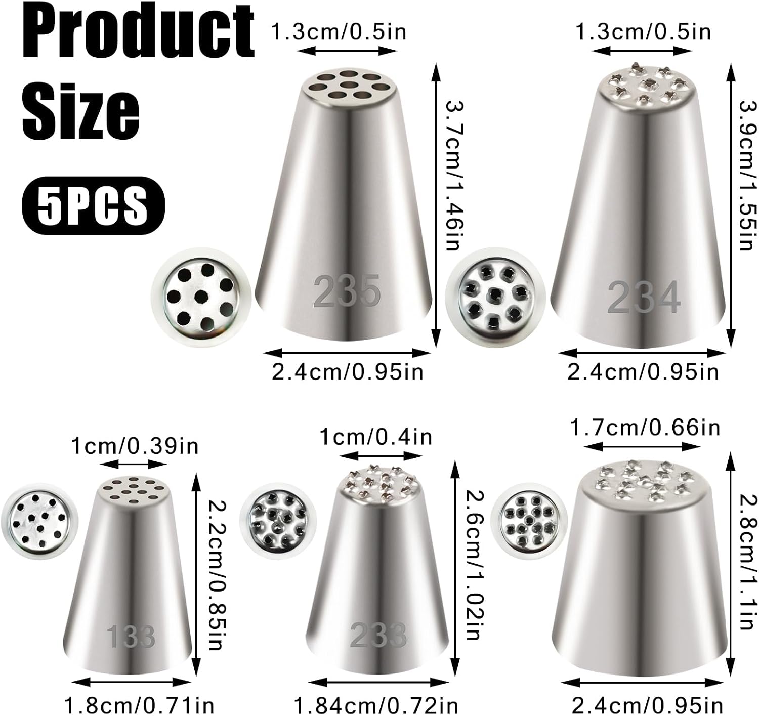 5pcs Grass Piping Tip, Stainless Steel Grass Icing Tip, Cake Decorating Tips Piping Tips Set for Frosting Cupcakes Decoration DIY Baking Supplies