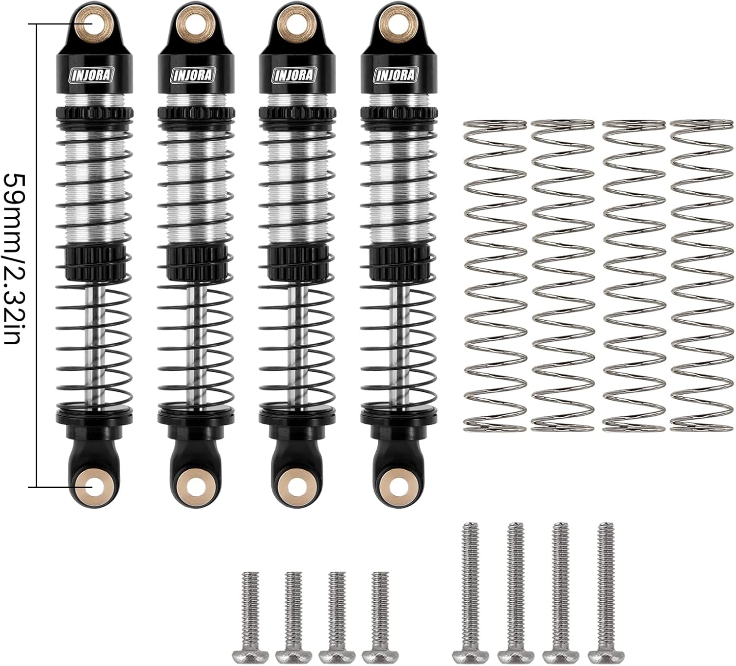 INJORA RC Shock Flex Blades and 59mm Shocks for TRX4M 1/18 RC Crawler Upgrade