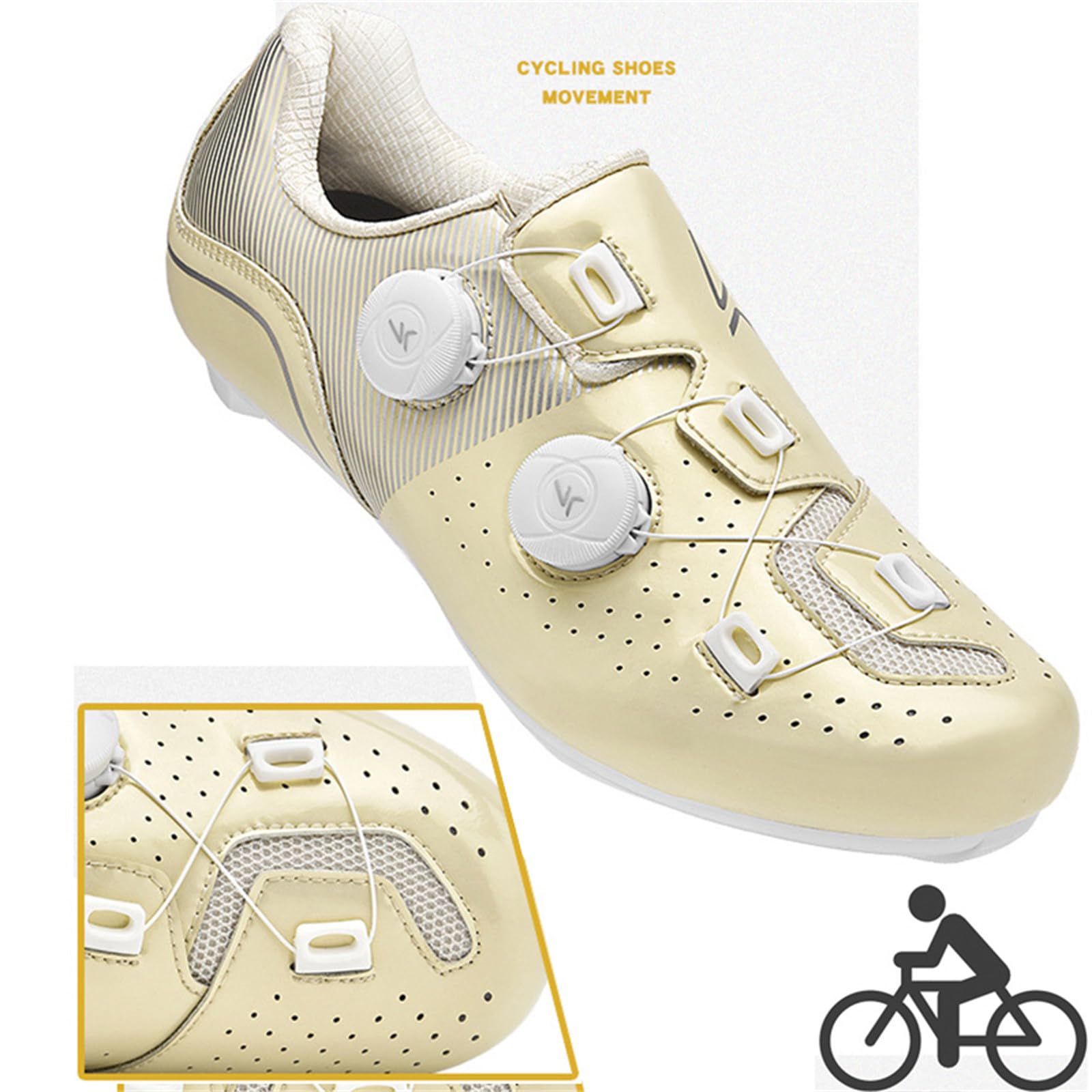 Hixingo Zapatilla de Ciclismo Hombre MTB Mujere Zapatos Bicicleta de Carretera Montaña Exterior con Suela de Goma, Double verrouillage, Unisex Autopista Zapatillas de Ciclismo