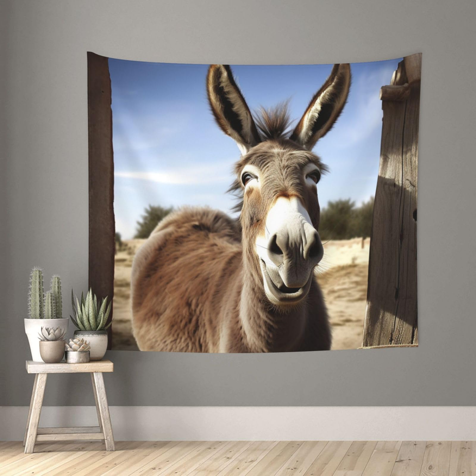 FodPand Funny Donkey Tapestry for Bedroom Aesthetic, Wall Hanging Tapestries Art Decor Backdrop Wall Tapestry for Dorm Living Room Funny Poster Party Banner Background 51" X 60"