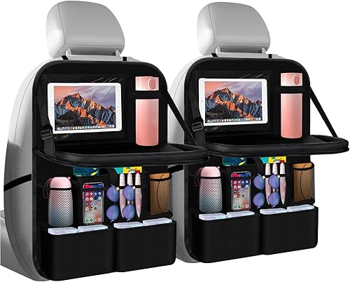 Miniatura 1 de Organizador de asiento trasero mejorado 2025, organizador multifuncional para asiento trasero con bandeja para autos y soporte para tazas, Roadtrip