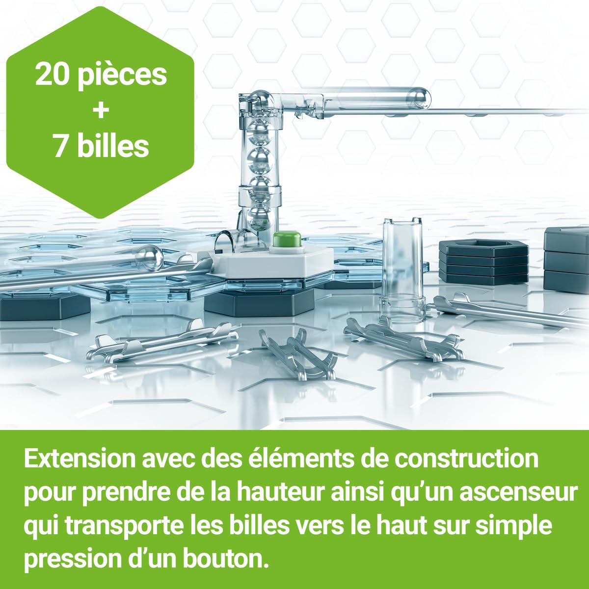 Ravensburger - GraviTrax - Set d'extension Ascenseur 27 pièces - Circuit de Billes - Jeu de Construction créatif - Parcours de Billes à Construire - Dès 8 Ans - Version française - 22419