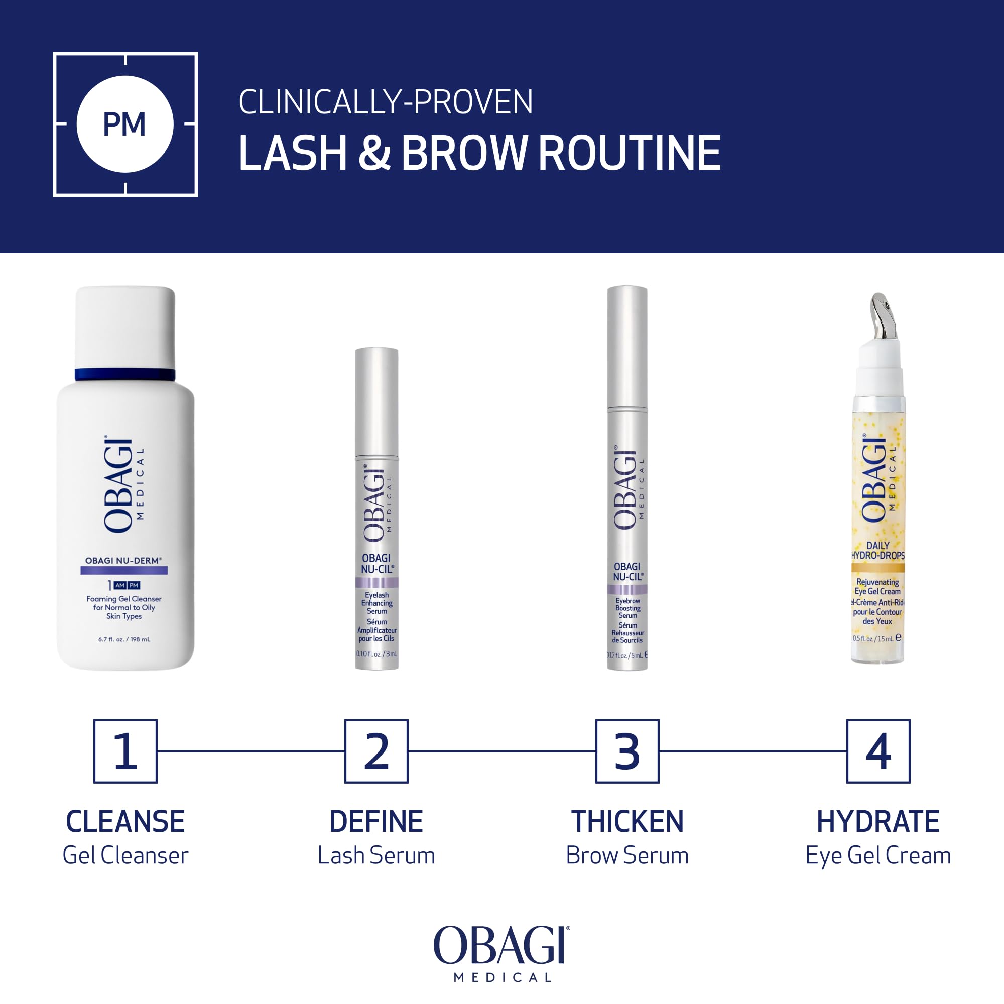 Obagi Nu-Cil Eyelash Enhancing Serum 3ml - Conditioning Lash Serum for Longer Fuller Healthier-Looking Eyelashes, Nourishes Sparse & Brittle Lashes, Once-Daily Cosmetic Lash Enhancer, Precise Applicator