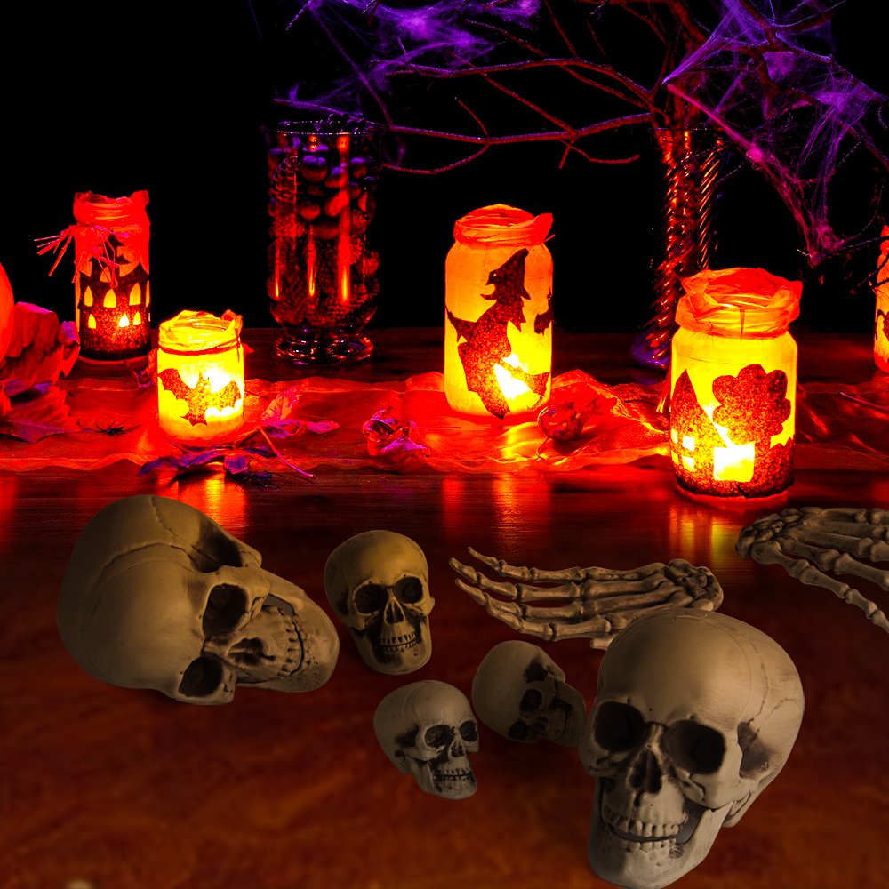 Boland Totenkopf & Knochen Set - 12-teilige Halloween Deko Für Gruselpartys