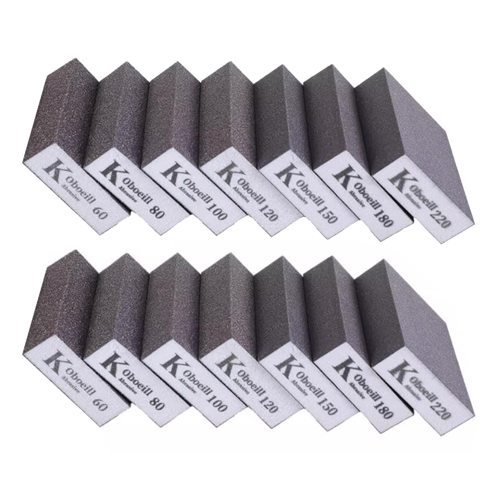 14 Pcs Sanding Blocks, 7 Different SpecificationsSanding Sponges Blocks Pads, Wet Dry Washable Sandpaper for Wood, Metal, Polish, Wall, Paint, Furniture - 60/80/100/120/150/180/220 Grits,