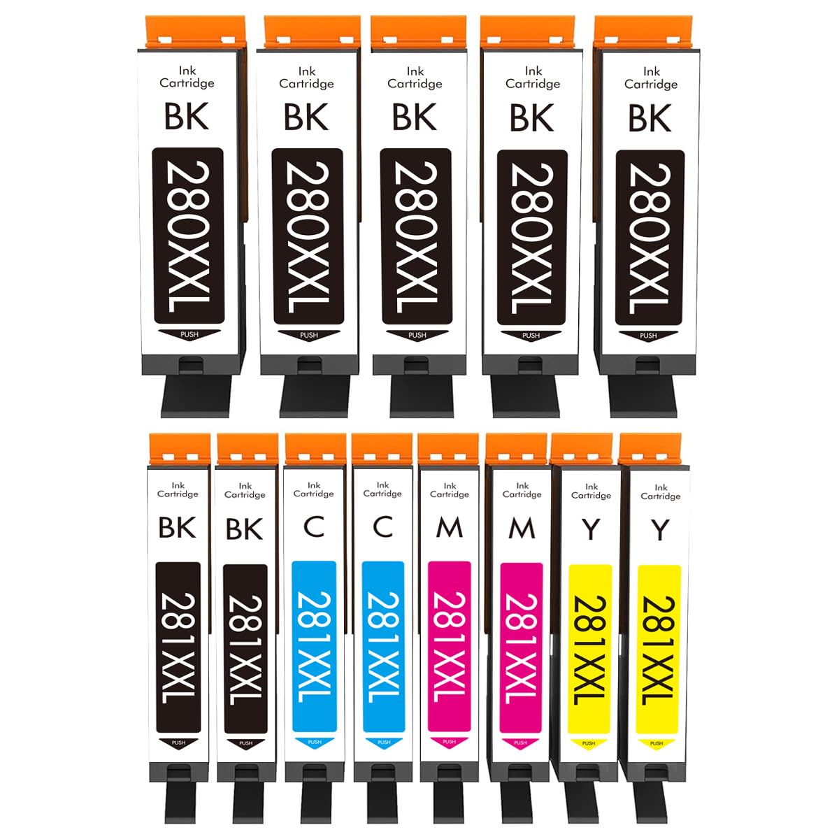 PGI-280 CLI-281 XXL Ink Cartridge Replacement for Canon PGI-280XXL CLI-281XXL, Compatible with Compatible with TR8620a TR8620 TS702a TS9520 TS9521C TR8520 TS6220 TS6320 TS8220 (13 Pack)