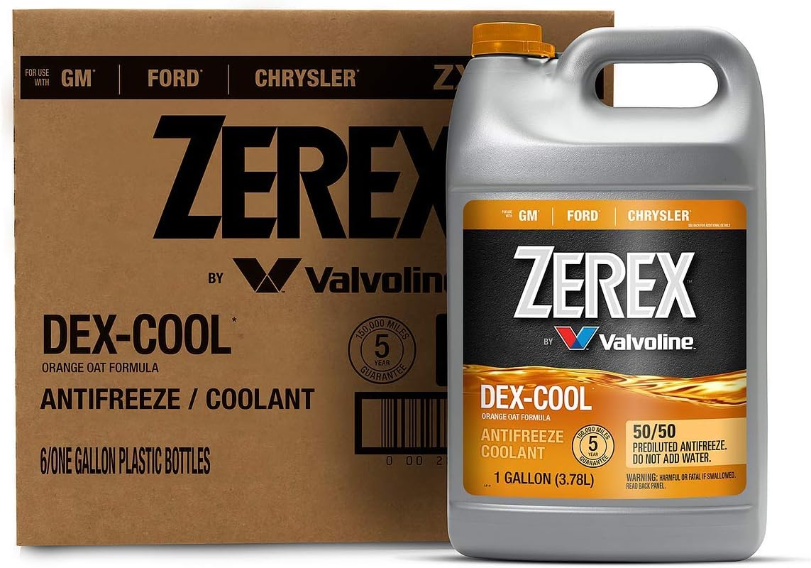 Zerex Valvoline DEX-Cool Organic Acid Technology 50/50 Prediluted Ready-to-Use Antifreeze/Coolant 1 GA, Case of 6