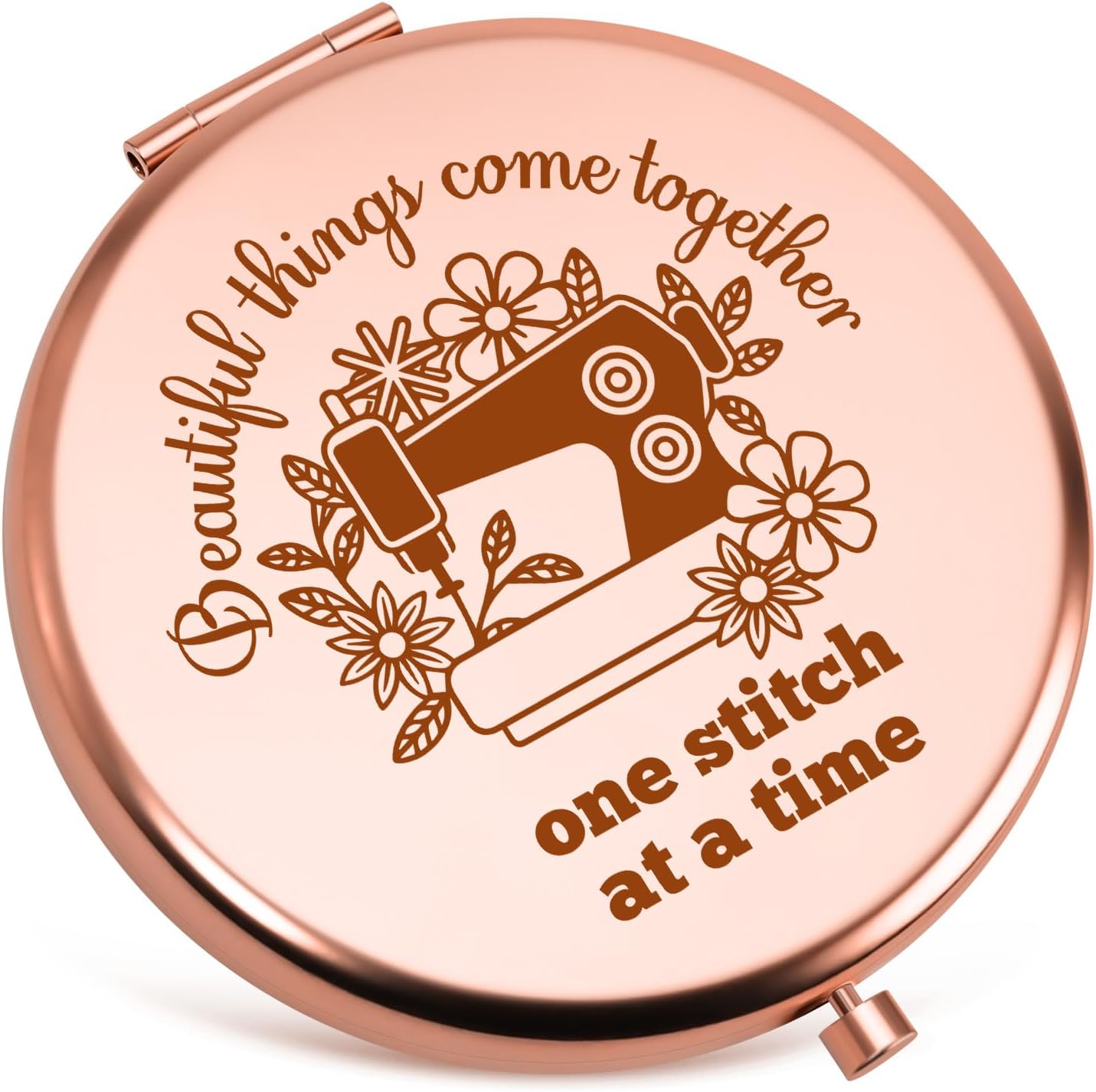 Sewing Gifts for Women Compact Makeup Mirror Quilting Lovers Gifts for Quilters Sewing Gift for Female Mom Grandma Seamstress Hostess Gift for Women Birthday Folding Makeup Mirror