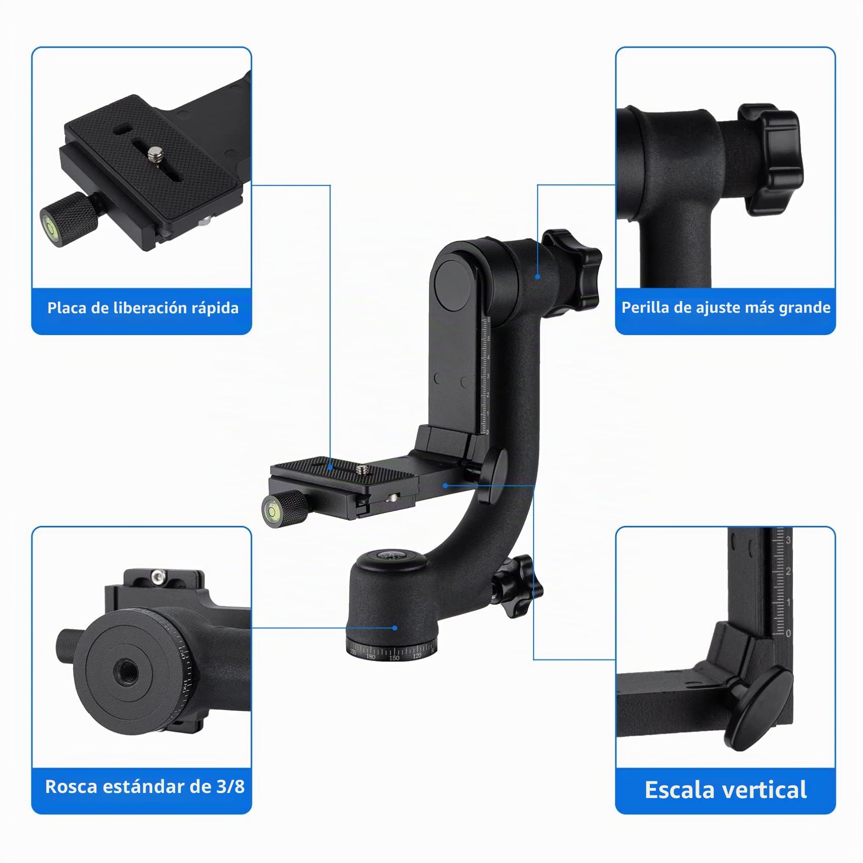 Selens - Cabezal de trípode Profesional de Metal Resistente