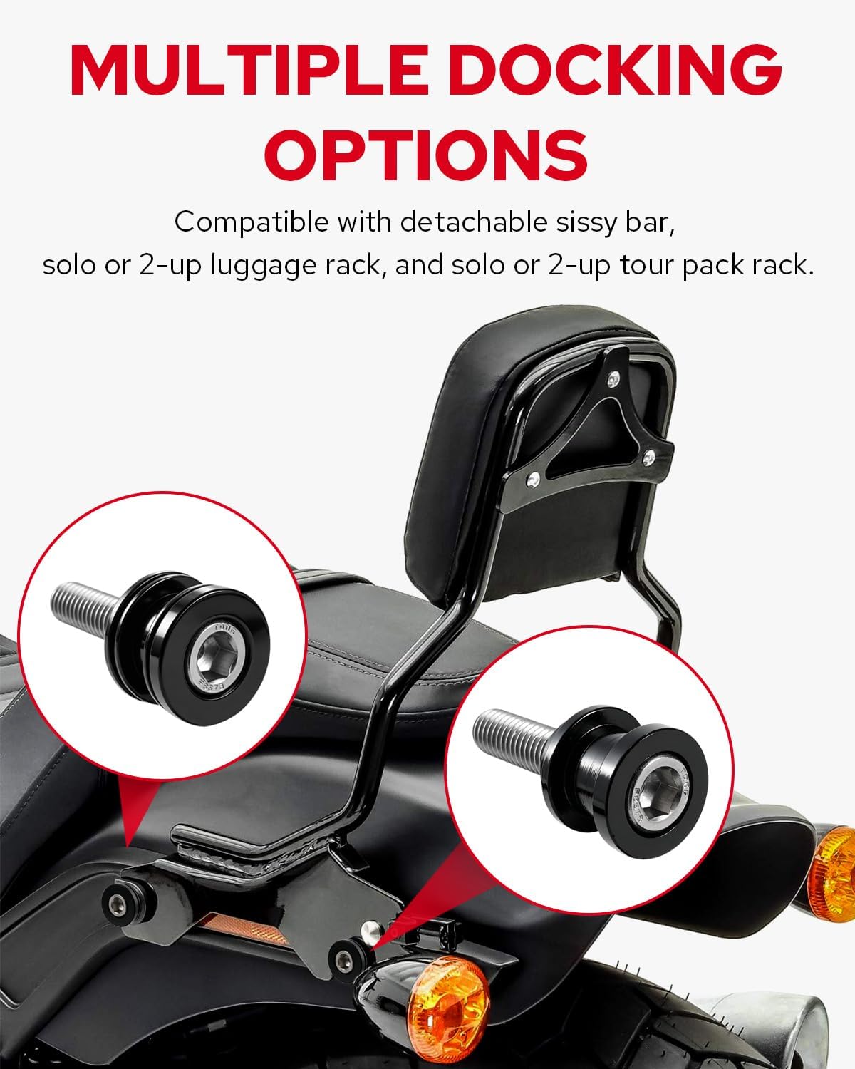 Amazicha 4 Point Docking Hardware Kits Compatible with Harley Softail FLFB, FLFBS, FXBR, FXBRS, FLDE, FLHC, FLHCS, FLSLModels 2018-later, Black