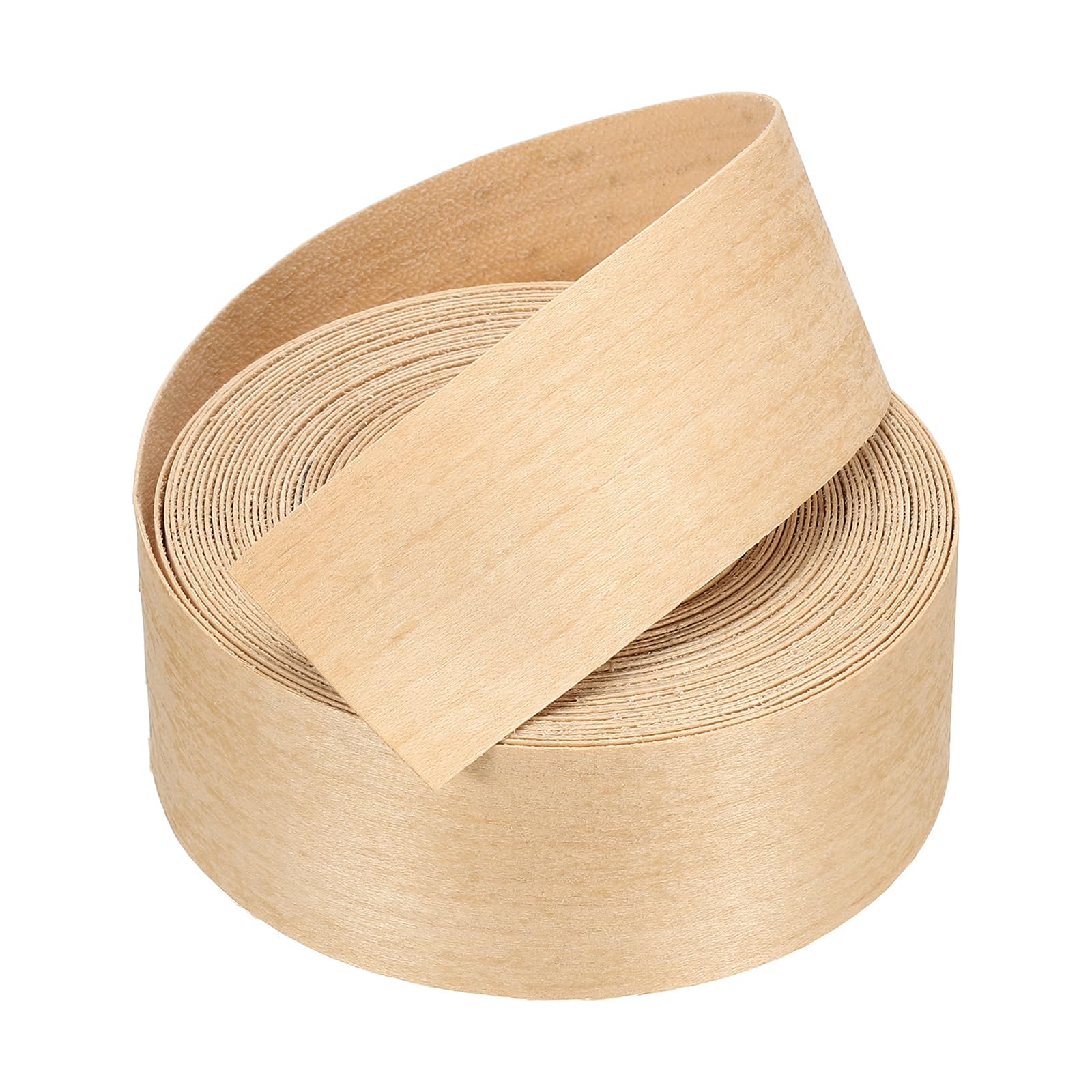 sourcing map 7.62m x 38mm Wood Edge Banding, Pre-Glued Iron on Edging Strip, Plywood Wood Grain Repair Tape for Cabinet Repair, Furniture Restoration, Handicraft DIY, Maple