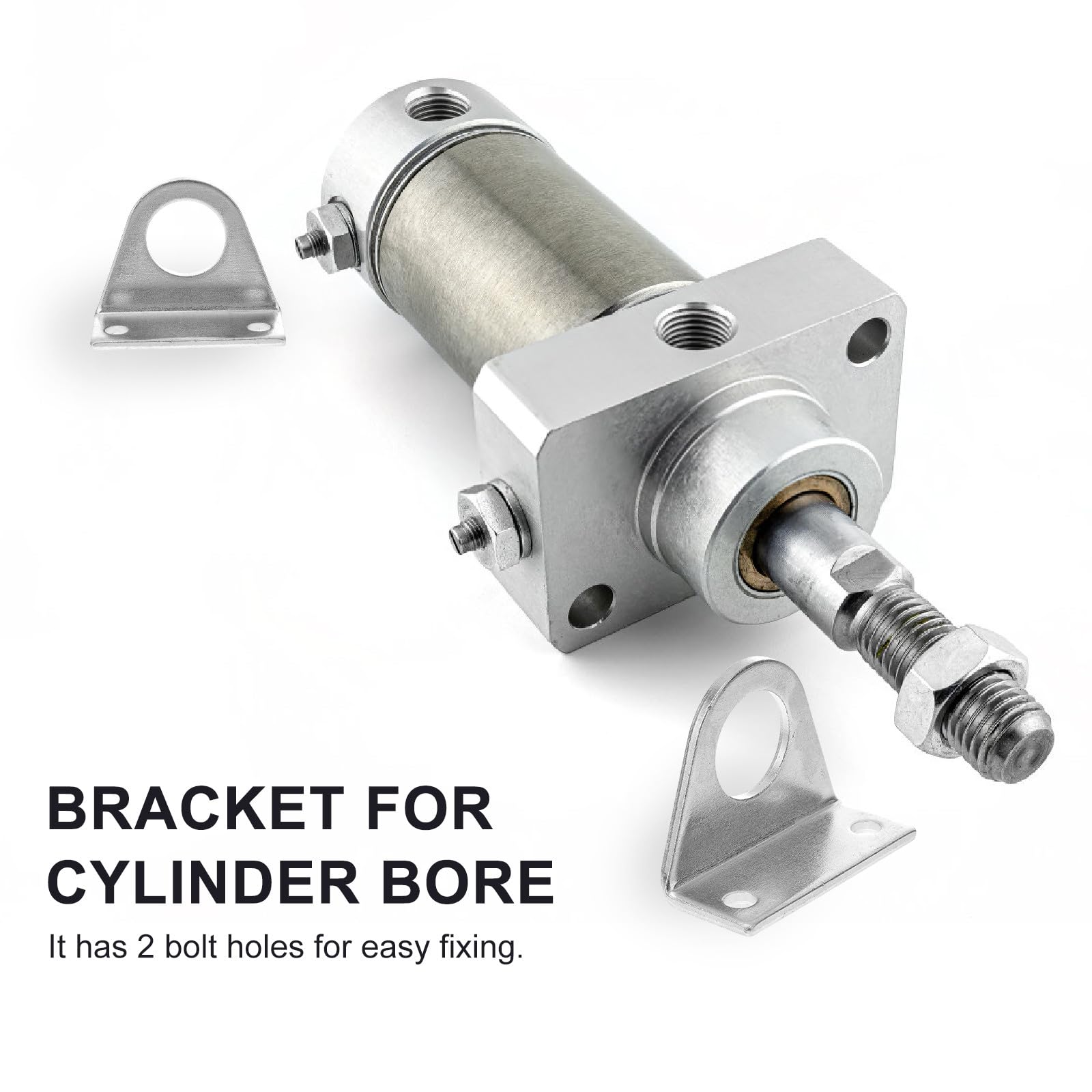 ULTECHNOVO 3 Paires de Supports de Montage Facile à Installer en Acier Inoxydable Deux Trous de Fixation et Résistant la Déformation pour Vérin Pneumatique pour Alésage Cylindre