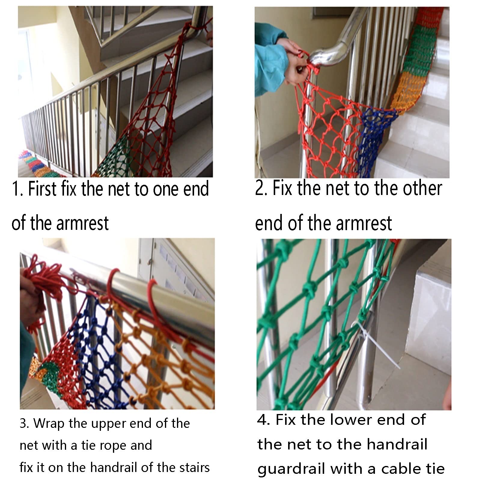 AWSAD Nylon Sicherheitsnetz Haustier-Absperrnetz Dekoratives Nylon-Seilnetz Kinder Schutznetz Balkon Anti-Fall-Netz Schutztüren Seilstärke 6mm Hängernetz