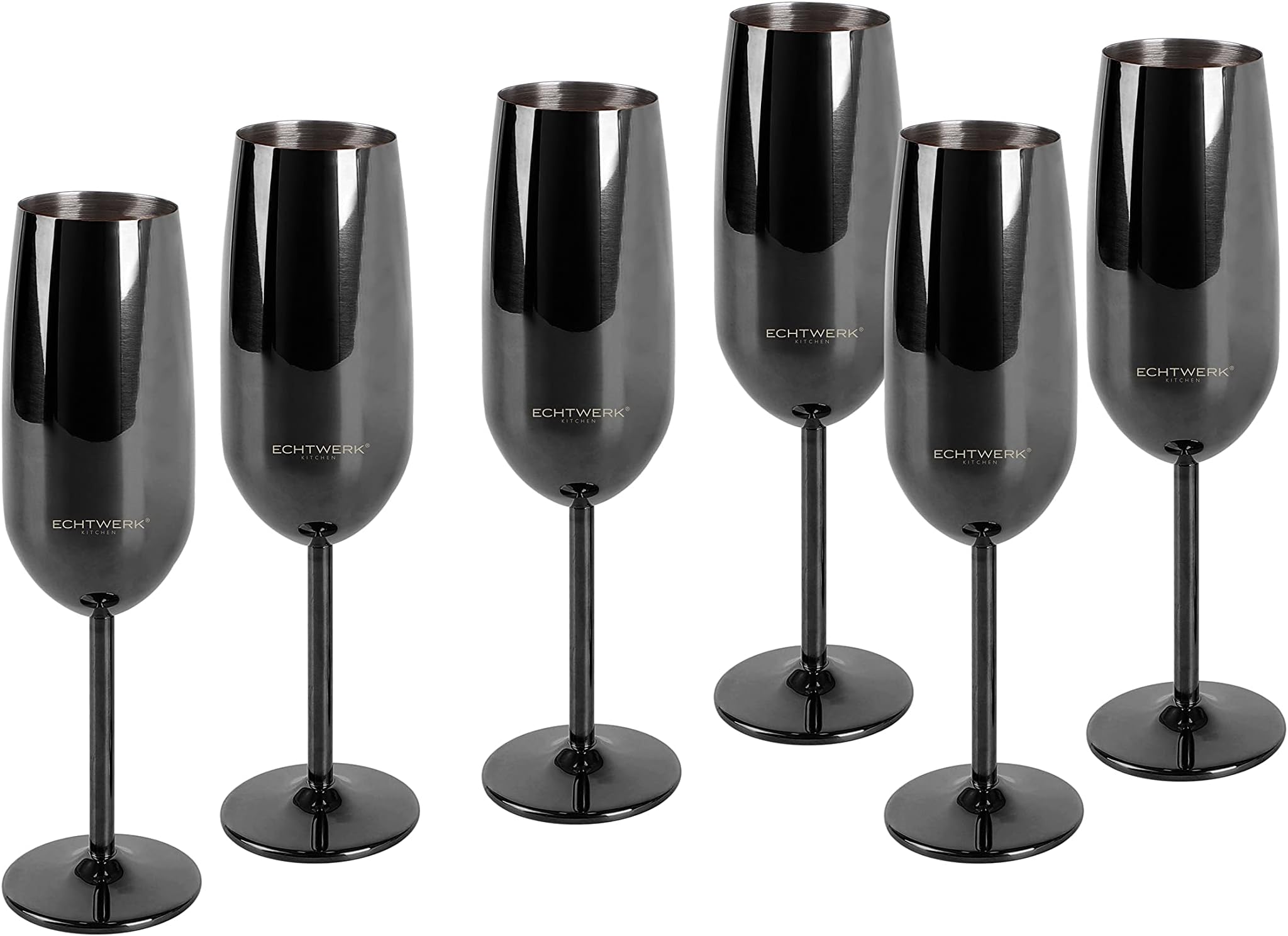 Bicchieri Da Vino Glasmark Set Di 6 - Nero, Capacità 300ml, Altezza 20.5cm, Lavabili In Lavastoviglie - Foto 5