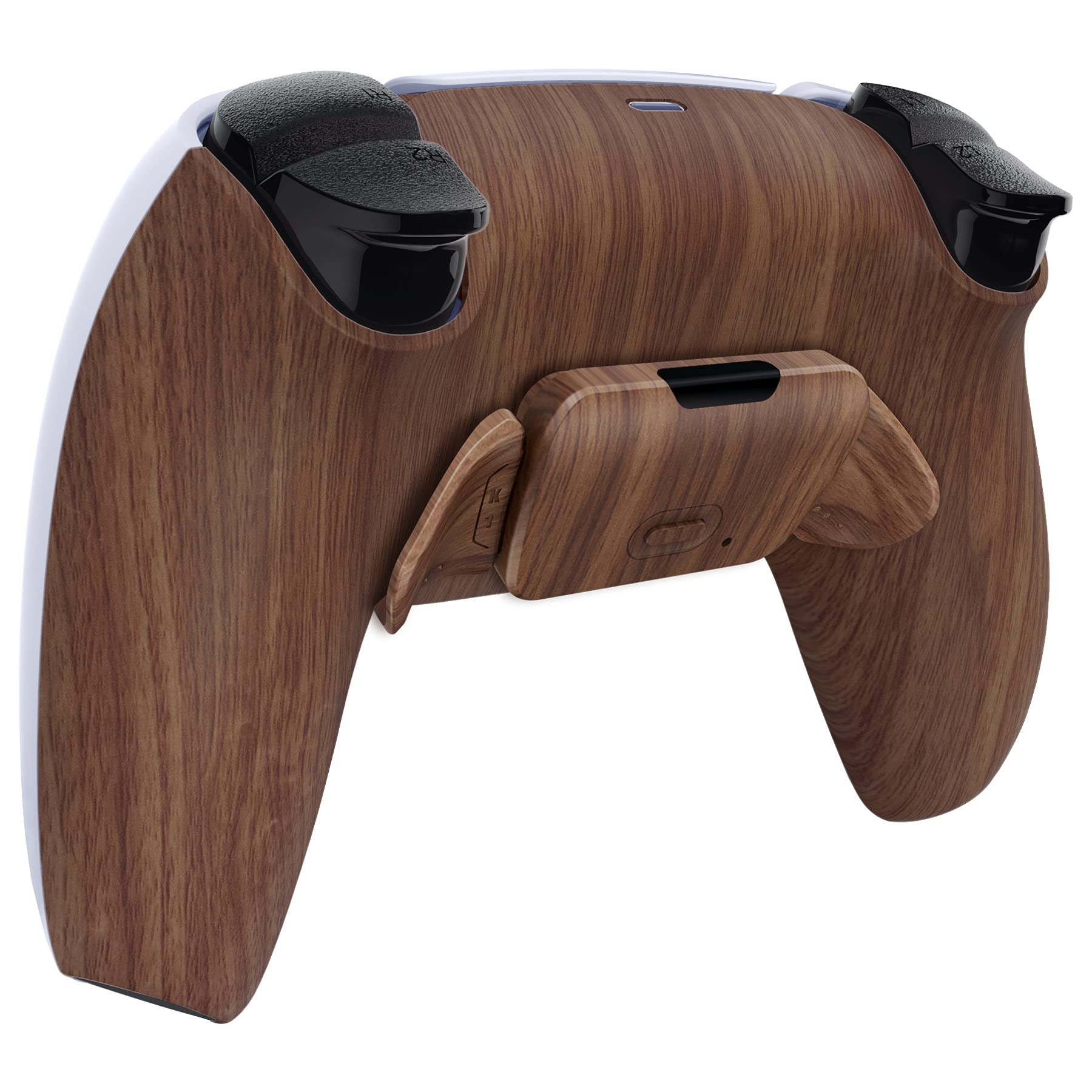 eXtremeRate RISE 2.0 Remap Kit Programmabile per ps5 controller BDM-010/020,Tasti Aggiuntivi Palette Back Button Cover Posteriore per ps5 Joystick BDM-010/020-Venatura del Legno