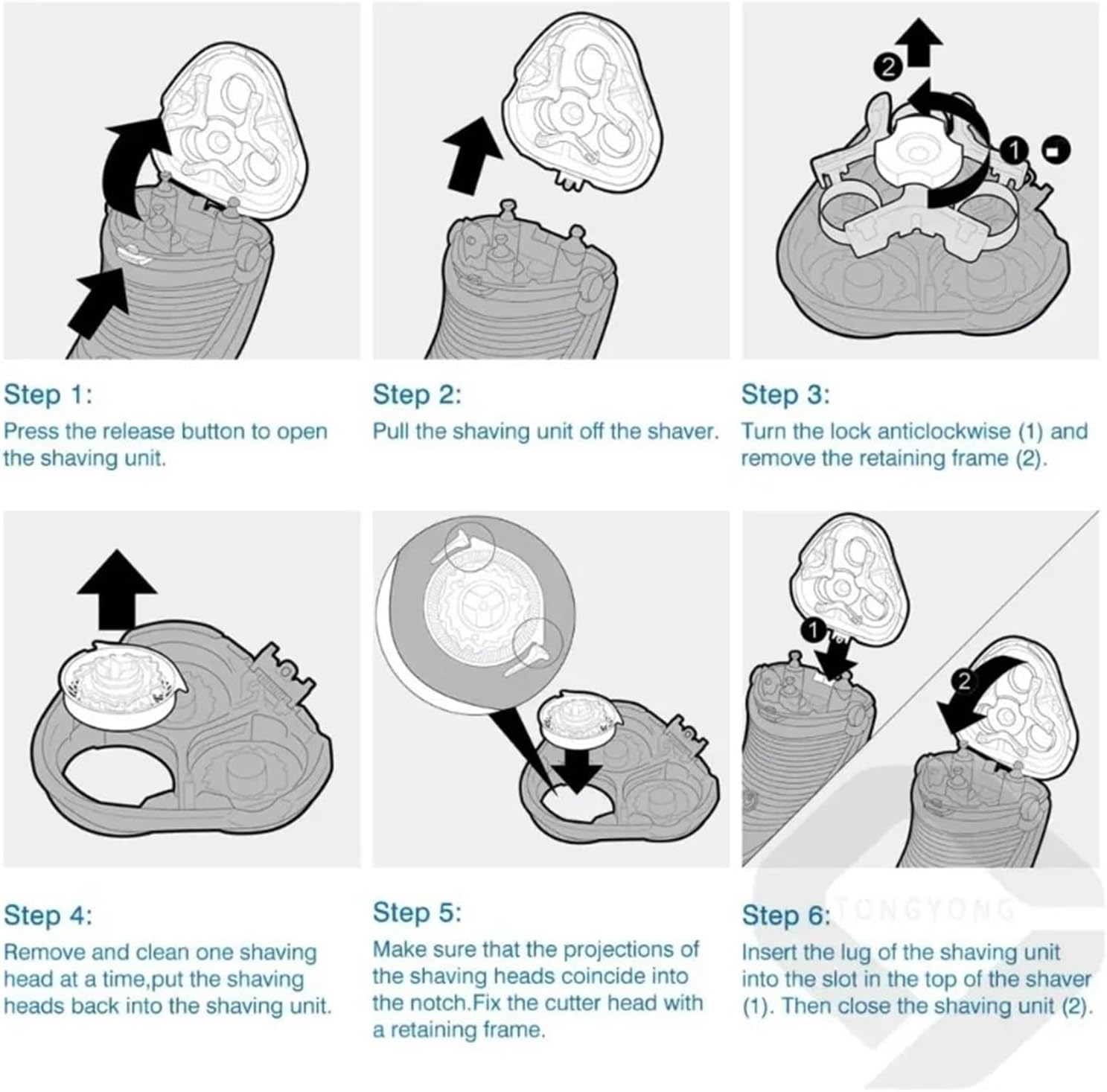 シェーバーブレードヘッド、Xiaomi対応、Mijia対応、S300/S500/S500C/ MJTXD01SKS(2PCS)