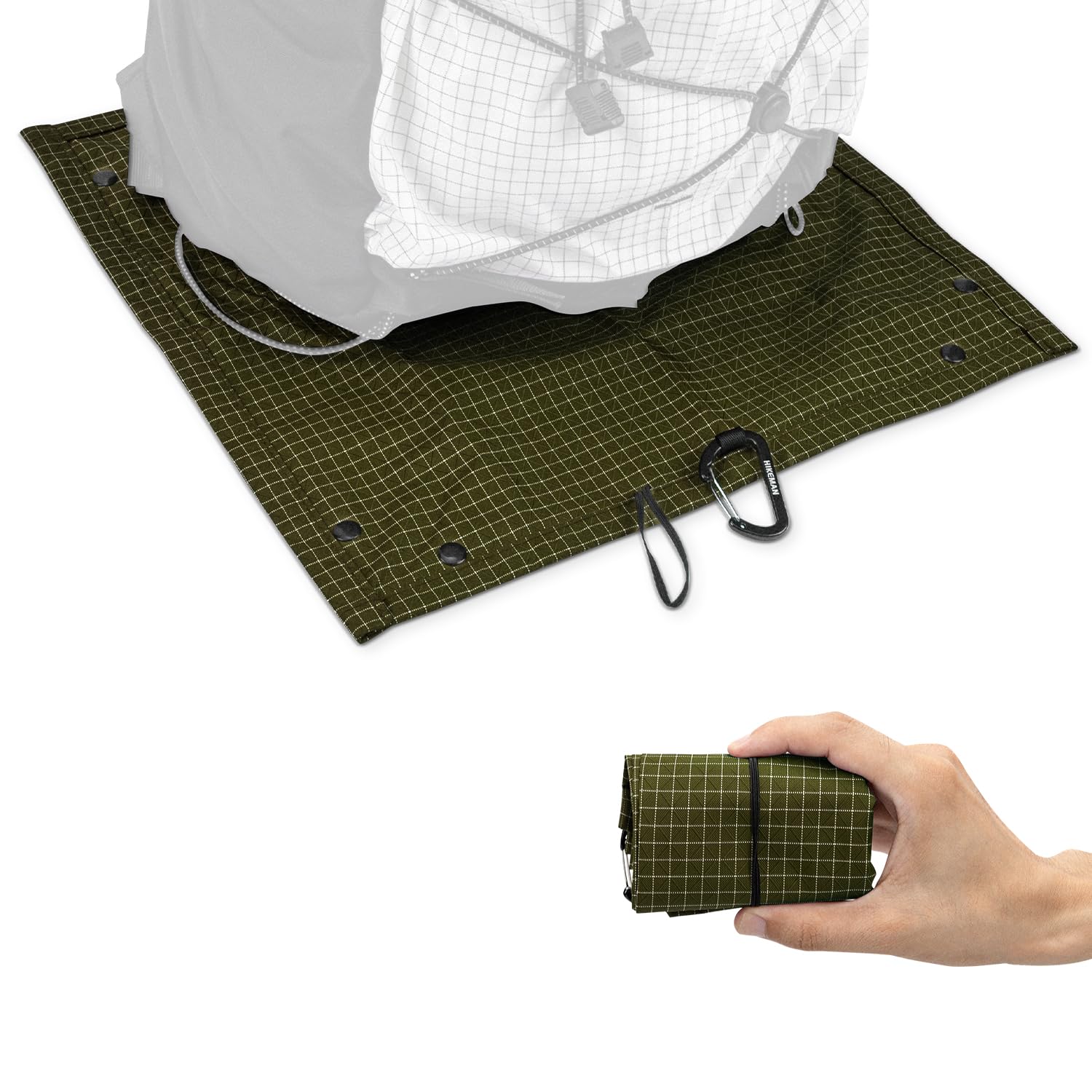 HIKEMAN Folding Hiking Sit Mat - Lightweight UHMWPE Seat Mat,Mini Seat Cushion,Waterproof Sitting Pad,Portable Travel Cushion for Outdoor Camping Hiking Picnic Park Beach Backpacking(Army Green)