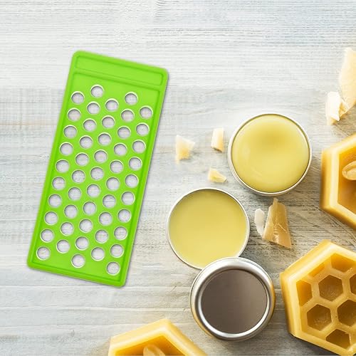 Miniatura 6 de Bandeja de llenado de bálsamo labial y juego de espátula, kit de manualidades de bálsamo labial, 5 recipientes de bálsamo labial, kit de fabricación