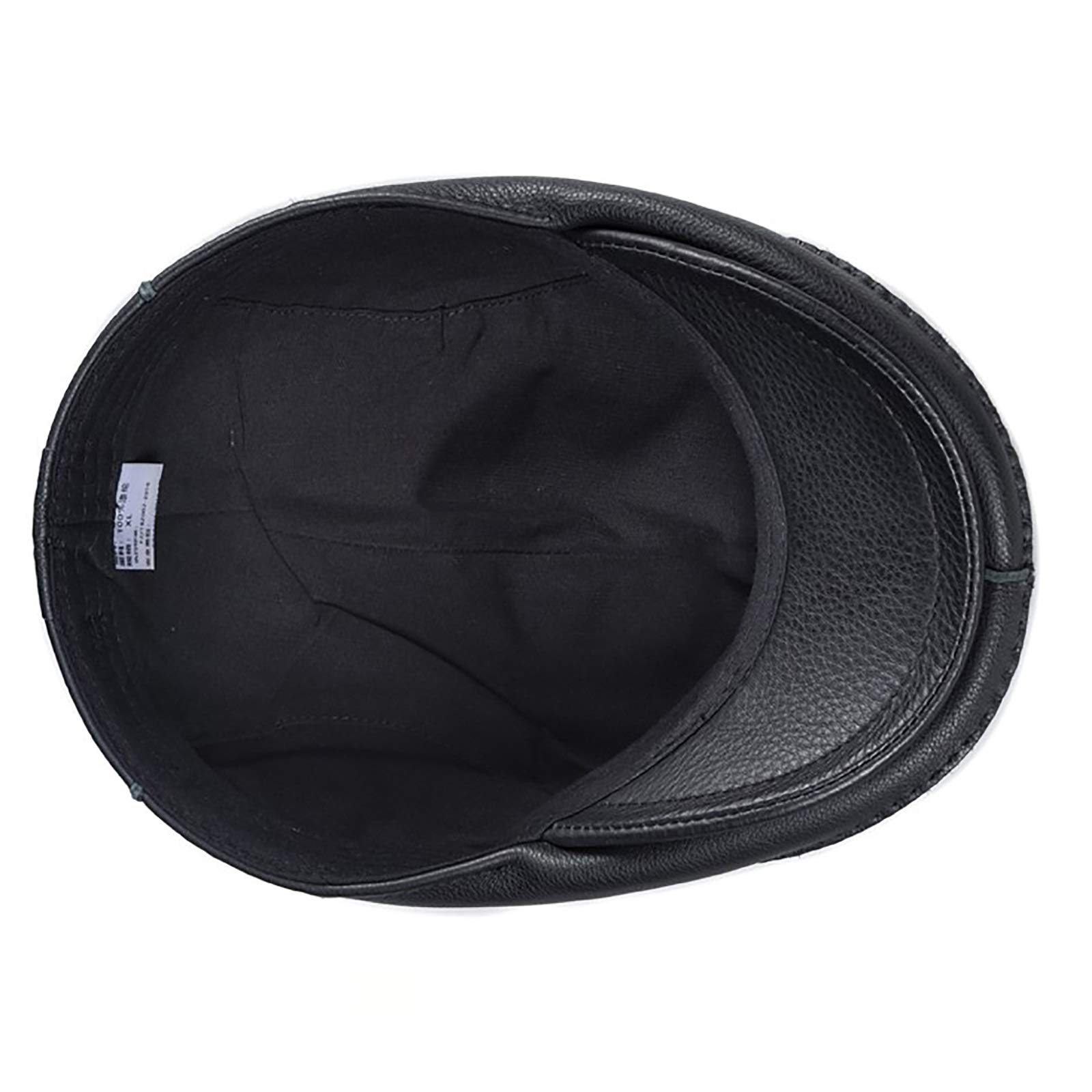 G&F Anziani Pelle Berretto Pelle Bovina Cappello Piatto Tenere Caldo Strillone Inverno Moda 55-60 Cm