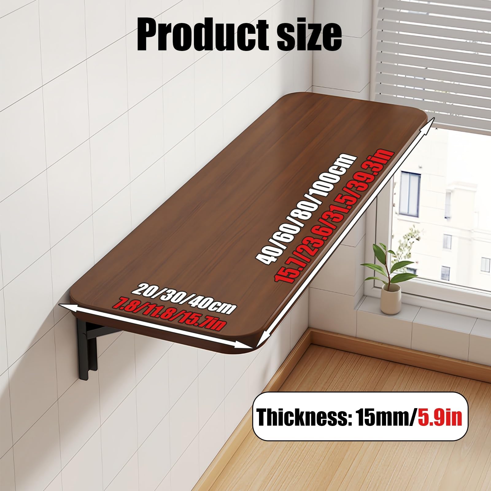 Scrivania pieghevole a parete, tavolo portatile per laptop, salvaspazio, tavolo a ribalta per casa, ufficio, cucina o studio (bianco, design 3 in 1)