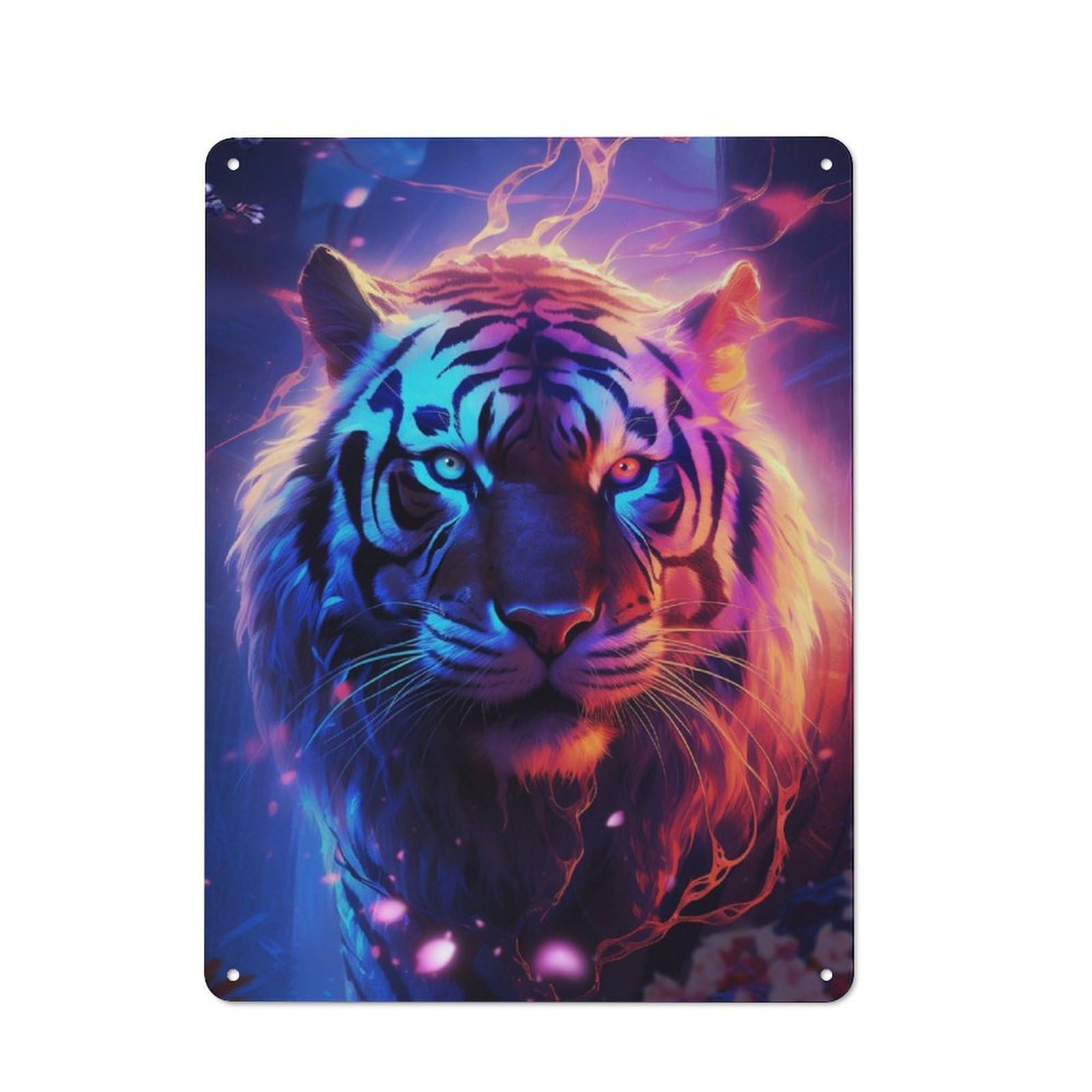 Mystic Guardian Decorative Metal Plaque 40x30cm, Modern Retro Urban Room Decor for Workspace, Cafe, Hallway Or Garage
