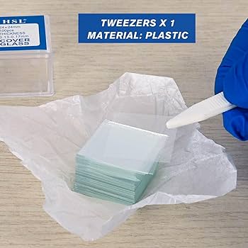 HSL Microscope Slides and Covers,24x24mm Square Cover Glass