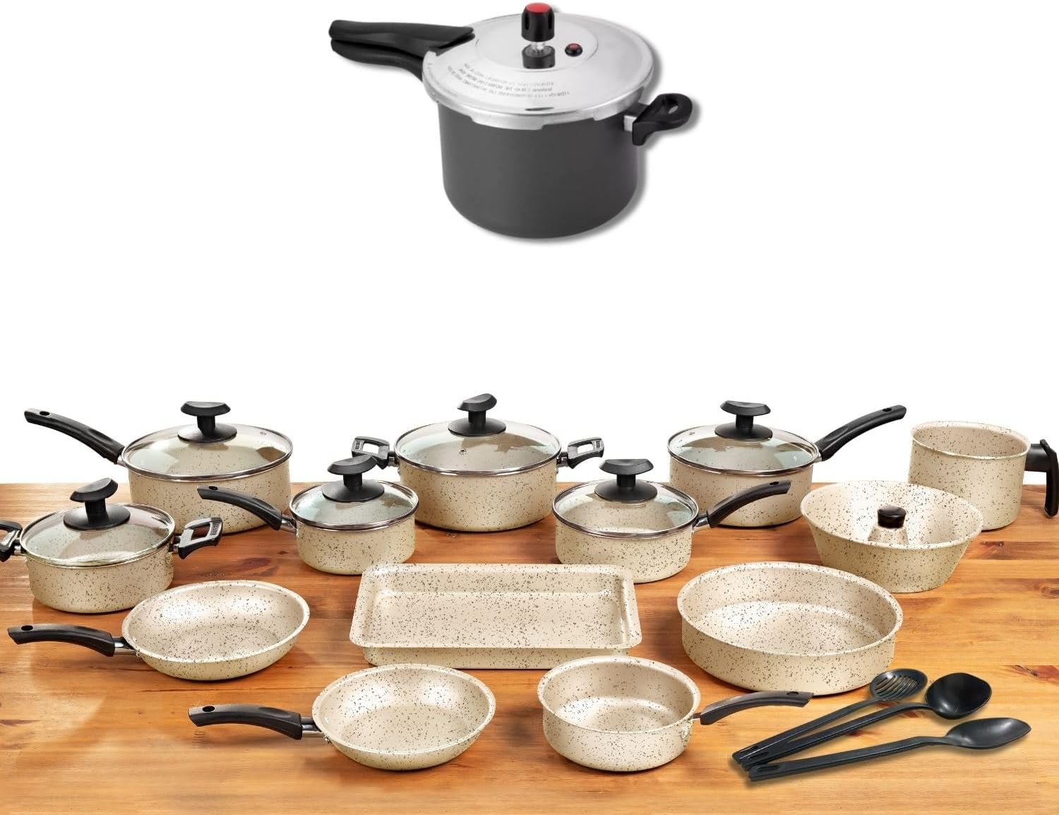 Conjunto Panelas 17 Pc Antiaderente Panela Pressão 4,5l (Mar... - imagem principal do produto