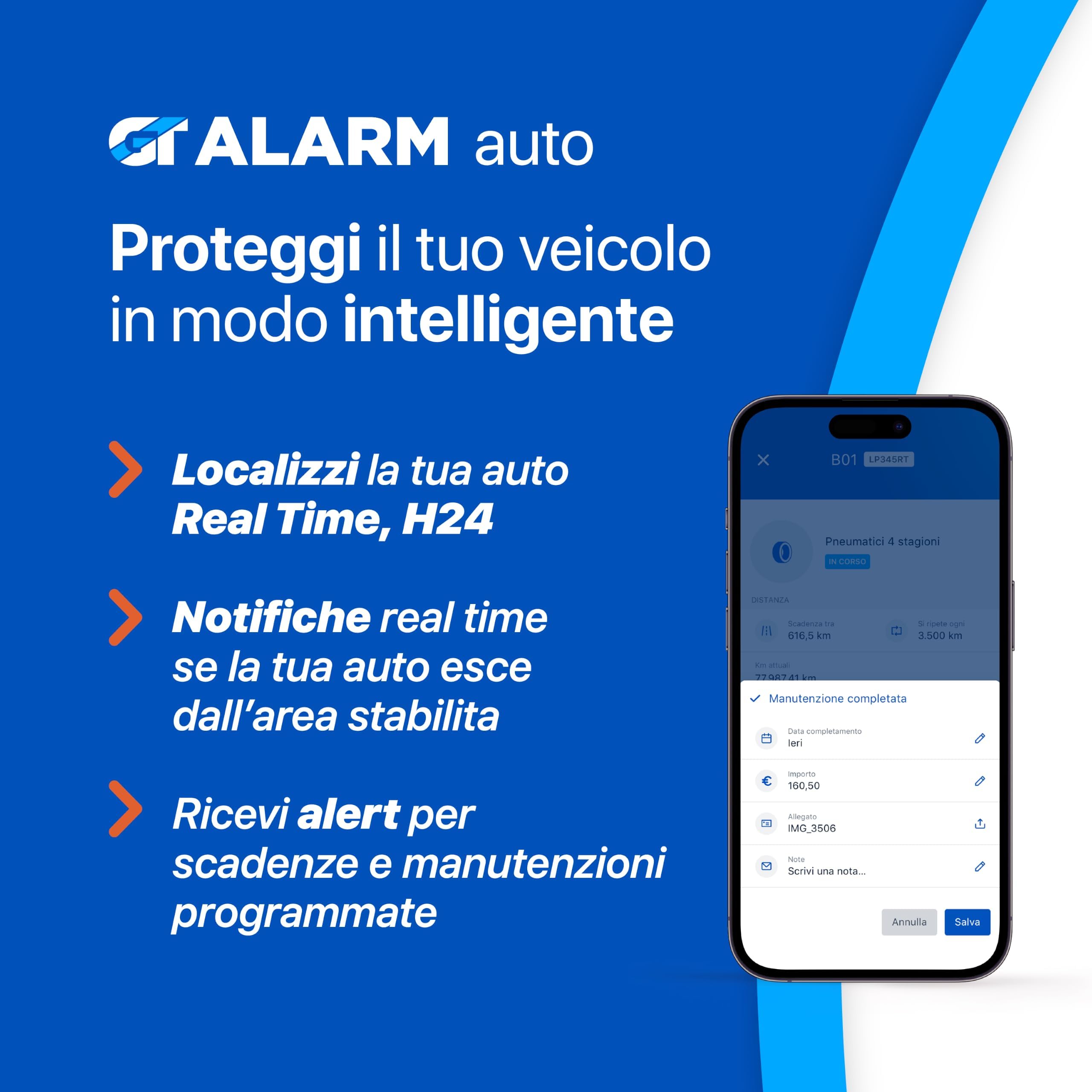 GT ALARM AUTO - Antifurto Satellitare per Auto con Centrale Operativa - 1 ANNO SERVIZIO INCLUSO