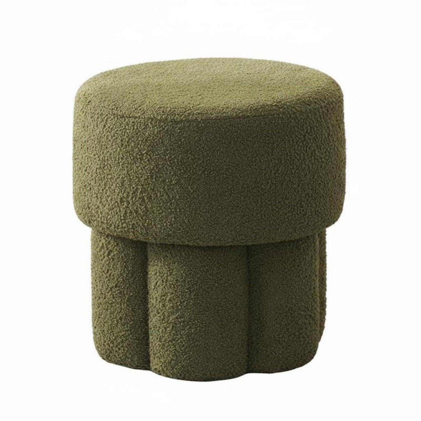 Mushroom Pouf Boucle Texture Mushroom-Shaped Pouf Plush Feel Footstool for Children, Decorators, Entryway, Living Room, Small Areas-picture-34