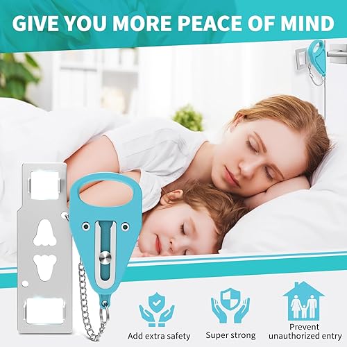 Miniatura 5 de Cerradura de puerta portátil, cerraduras de puerta de hotel para viajeros, dispositivos de seguridad para el hogar para apartamento, Airbnb,