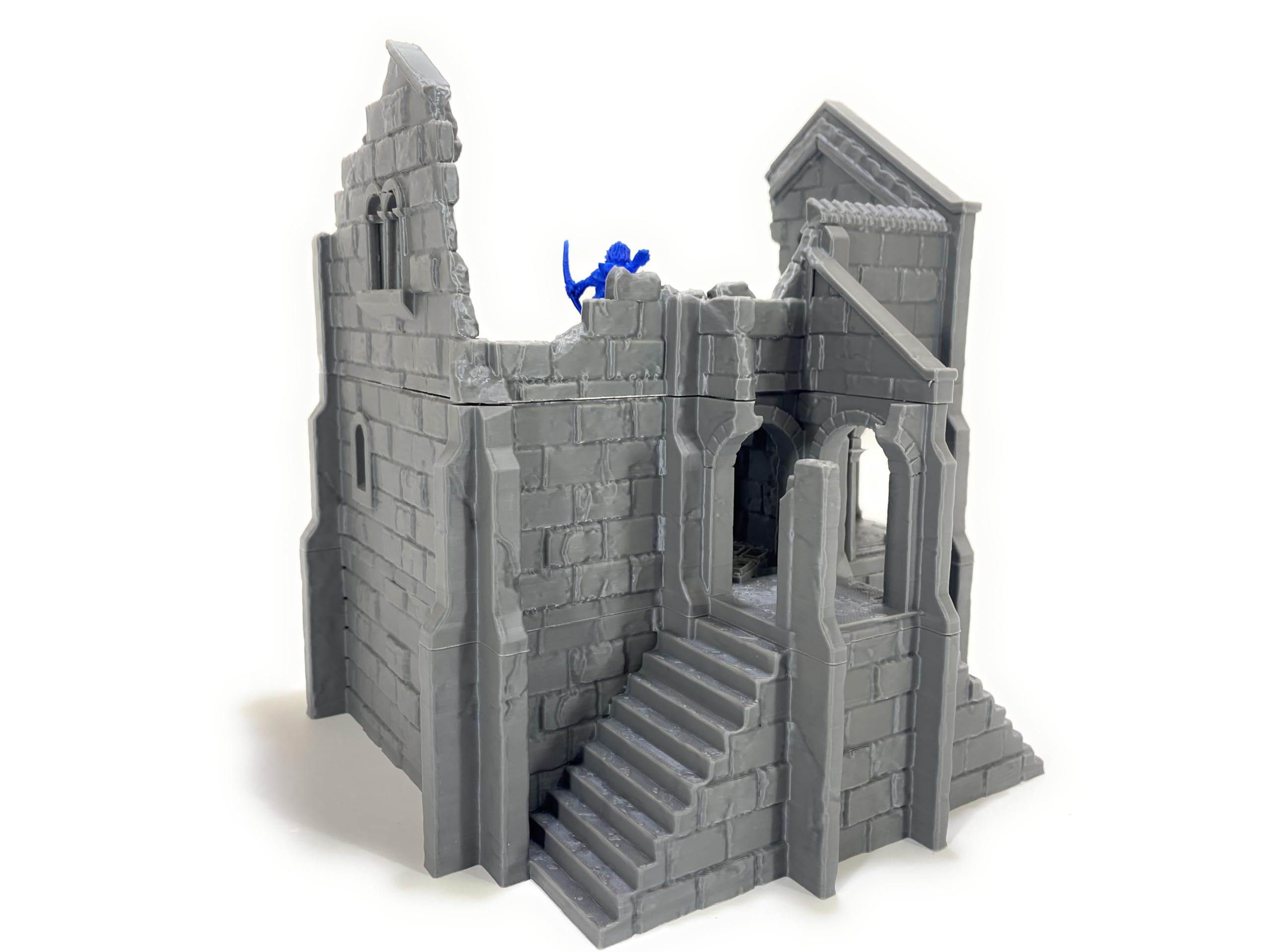 Casa de 3 Plantas en ruinas - Escenografía fantasía para Wargames y miniaturas 28mm - Impreso en 3D - Modelo 5 de Arkenfel