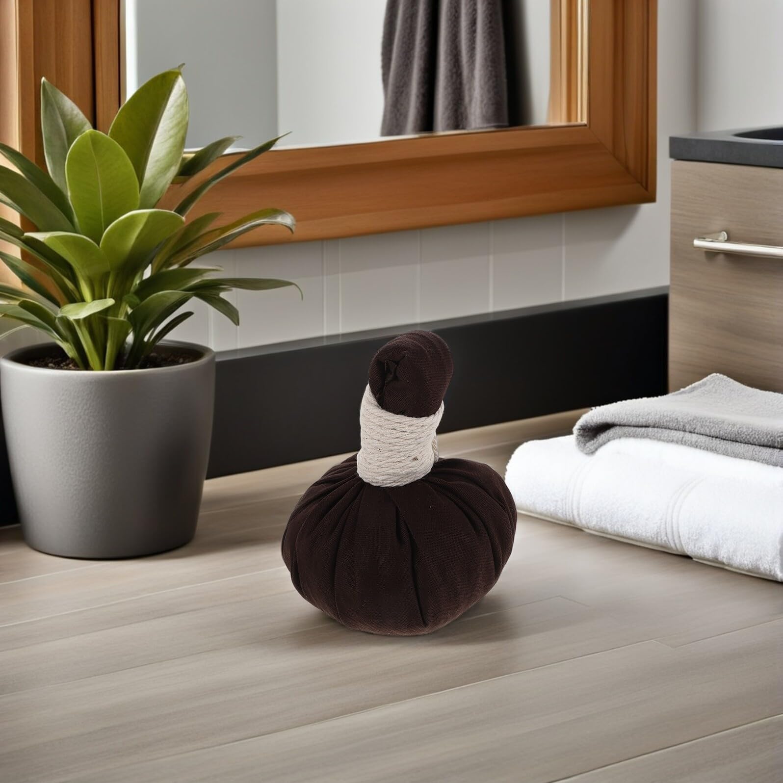Thai Kräuter Massagebälle und Tiefe Muskelentspannung aus Baumwolle 2 Stück für Wärmende Spa Massage mit Wermut Tragbar für Wellness und Reise