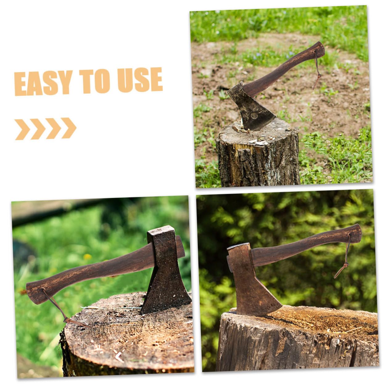 Manche de Hache en Bois Mini, Lot de 2, Marron Café, sans Bavures