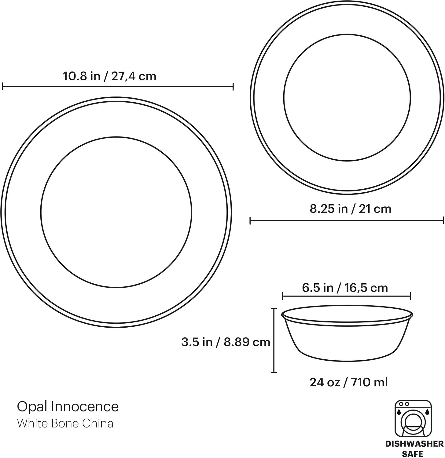 Lenox 3-Piece Place Setting Opal Innocence,White/Silver
