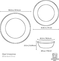 Vista 23 de Lenox Platillo Opal Inocencia, blanco
