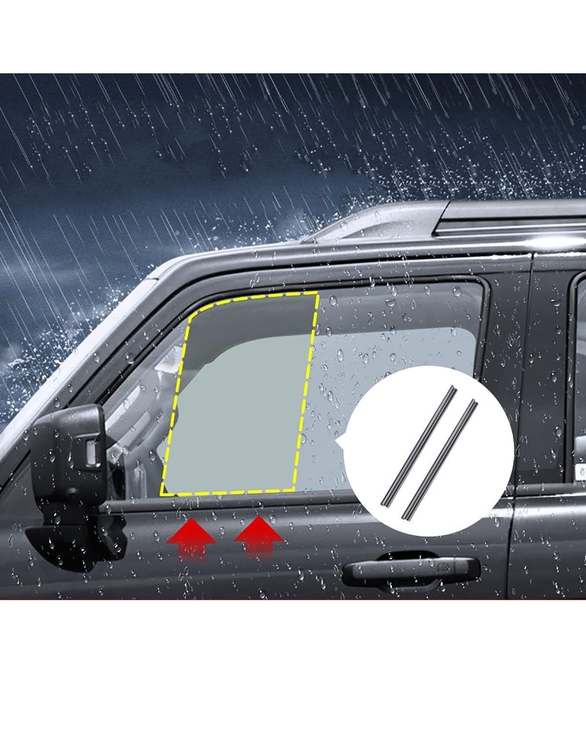 Escobilla limpiaparabrisas Para Tanque 300/400 Limpiaparabrisas Ventana Lateral Coche Vidrio Anti-lluvia Y Niebla Raspador Doble Con Tira Goma