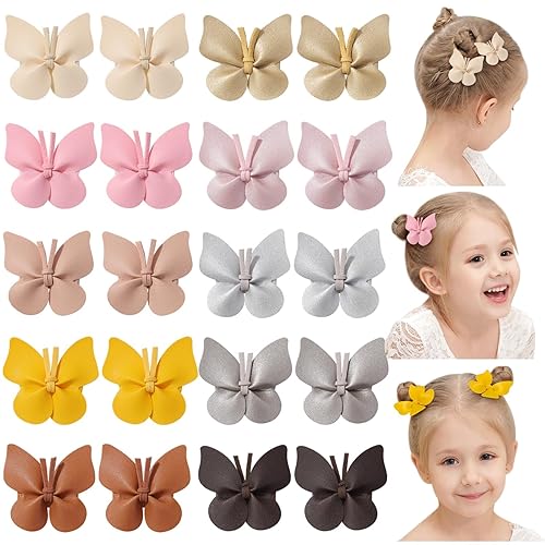 Miniatura 10 de Pinzas para el cabello para bebé 20 unidades lazos de flores de algodón accesorios para el cabello pinzas para el cabello de cocodrilo totalmente